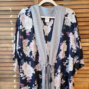 Soma Kimono Robe Floral Long Tassel Tie